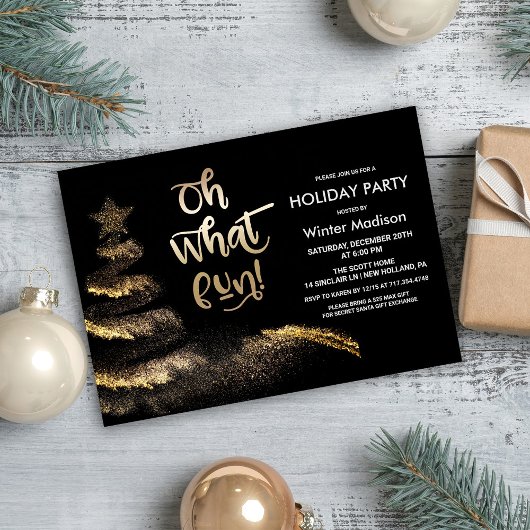 Invitation Arbre de Noël Paillettes de Poussière d