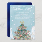 Invitation Arbre de Noël parties scintillant à la fête des Fê (Devant / Derrière)