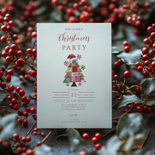 Invitation Arbre de Noël Patchwork Prépa