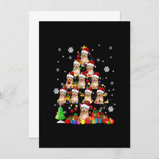 Invitation Arbre de Noël Père Noël Cavapoo Lumières de Noël S (Devant / Derrière)