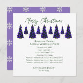 Invitation Arbre de Noël pourpre (Devant / Derrière)