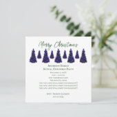 Invitation Arbre de Noël pourpre (Debout devant)