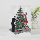 Invitation Arbre de Noël Rétro (Debout devant)