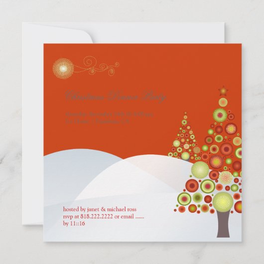 Invitation Arbre de Noël rétro PixDezines (Dos)