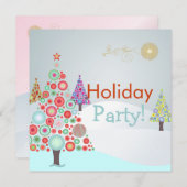 Invitation Arbre de Noël rétro PixDezines (Devant / Derrière)