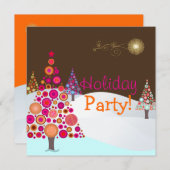 Invitation Arbre de Noël rétro PixDezines (Devant / Derrière)