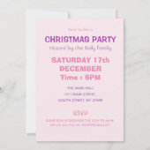 Invitation Arbre de Noël rose (Dos)