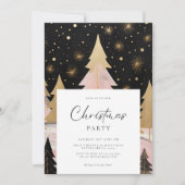 Invitation Arbre de Noël rose (Devant)