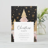 Invitation Arbre de Noël rose (Debout devant)