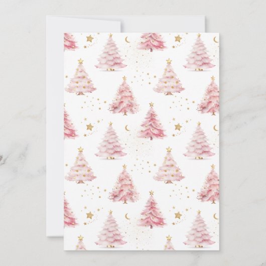 Invitation Arbre de Noël rose (Dos)