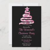 Invitation Arbre de Noël rose (Devant)