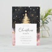 Invitation Arbre de Noël rose (Debout devant)