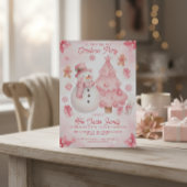 Invitation Arbre de Noël rose à neige non traditionnel pour u