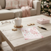 Invitation Arbre de Noël rose à neige non traditionnel pour u