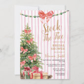 Invitation Arbre de Noël Rose Bow Shower de Mariée (Devant)