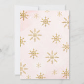 Invitation Arbre de Noël rose Hiver Onederland Anniversaire (Dos)