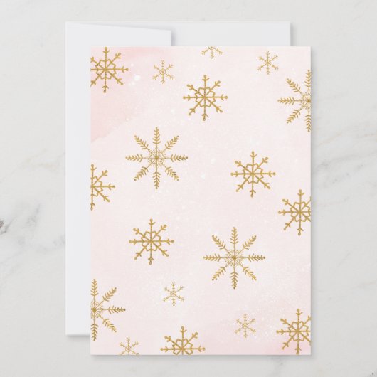 Invitation Arbre de Noël rose Hiver Onederland Anniversaire (Dos)