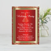 Invitation Arbre de Noël rouge et or (Debout devant)