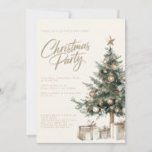 Invitation Arbre de Noël Rustique Fête de Noël Nature (Devant)