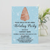 Invitation Arbre de Noël Société Fête Bleu neige (Debout devant)