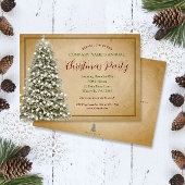 Invitation Arbre de Noël sur Parchemin Elégante fête