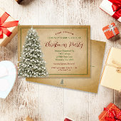 Invitation Arbre de Noël sur Parchemin Elégante fête