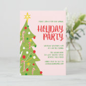 Invitation Arbre de Noël Tiré main Fête de Noël PERSONNALISÉ (Debout devant)