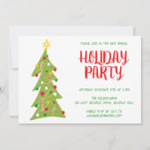 Invitation Arbre de Noël Tiré main Fête de Noël PERSONNALISÉ (Devant)