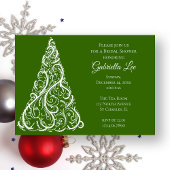 Invitation Arbre de Noël vert Fête des mariées d'hiver