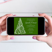 Invitation Arbre de Noël vert Hiver Après-mariage Brunch