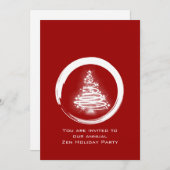 Invitation Arbre de Noël Zen Blanc (Devant / Derrière)