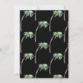 Invitation Arbre de palmier tropical mariage noir (Dos)