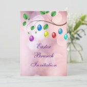 Invitation Arbre de Pâques Bokeh Brunch de Pâques (Debout devant)
