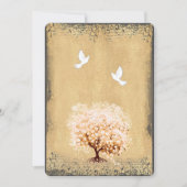 Invitation Arbre de Pêcher Teinte Rustique Oiseau de l'Amour  (Devant)