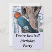 Invitation Arbre de Pic à tête rouge vintage (Devant)