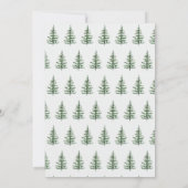 Invitation Arbre de pin à l'aquarelle Noël Fêtes (Dos)