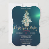 Invitation Arbre de pin aquarelle, Noël vert (Devant)