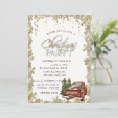 Invitation Arbre de pin de Camion Rouge, Fête de Noël des éto (Debout devant)