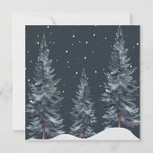Invitation Arbre de pin de Noël bleu haute (Dos)