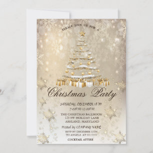 Invitation Arbre de pin de Noël, Boules, Flacon de neige Noël