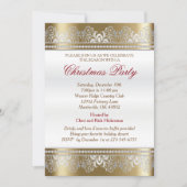 Invitation Arbre de vacances de Noël d'argent et d'or (Devant)