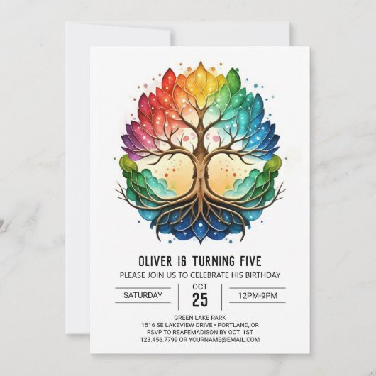Invitation Arbre de vie Anniversaire (Devant)