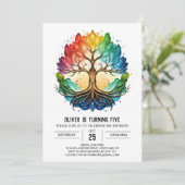 Invitation Arbre de vie Anniversaire (Debout devant)