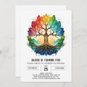 Invitation Arbre de vie Anniversaire (Devant / Derrière)