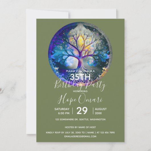 Invitation Arbre de vie | Céleste (Devant)