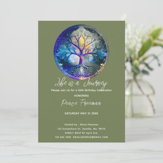 Invitation Arbre de vie | Céleste (Debout devant)