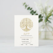 Invitation Arbre de Vie Crème Or Mariage Celtique RSVP (Debout devant)