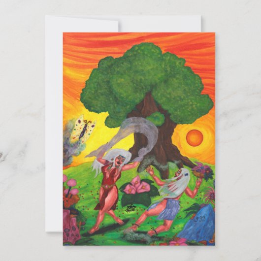 Invitation Arbre de vie Danse aquarelle Joy Love Art (Devant)