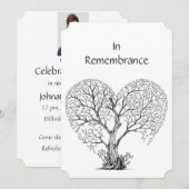 Invitation Arbre de vie de l'Invitation du service commémorat (Devant / Derrière)