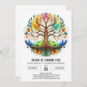 Invitation Arbre de vie élégant enchanté Anniversaire (Devant / Derrière)